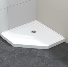 Neo-Angle Shower Base, 36" x 36" Anti - Skid Single Threshold Shower Pan 2 Wall