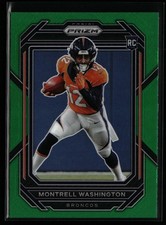 Montrell Washington 2022 Panini Prizm #356 Green Prizm Rookie Denver Broncos