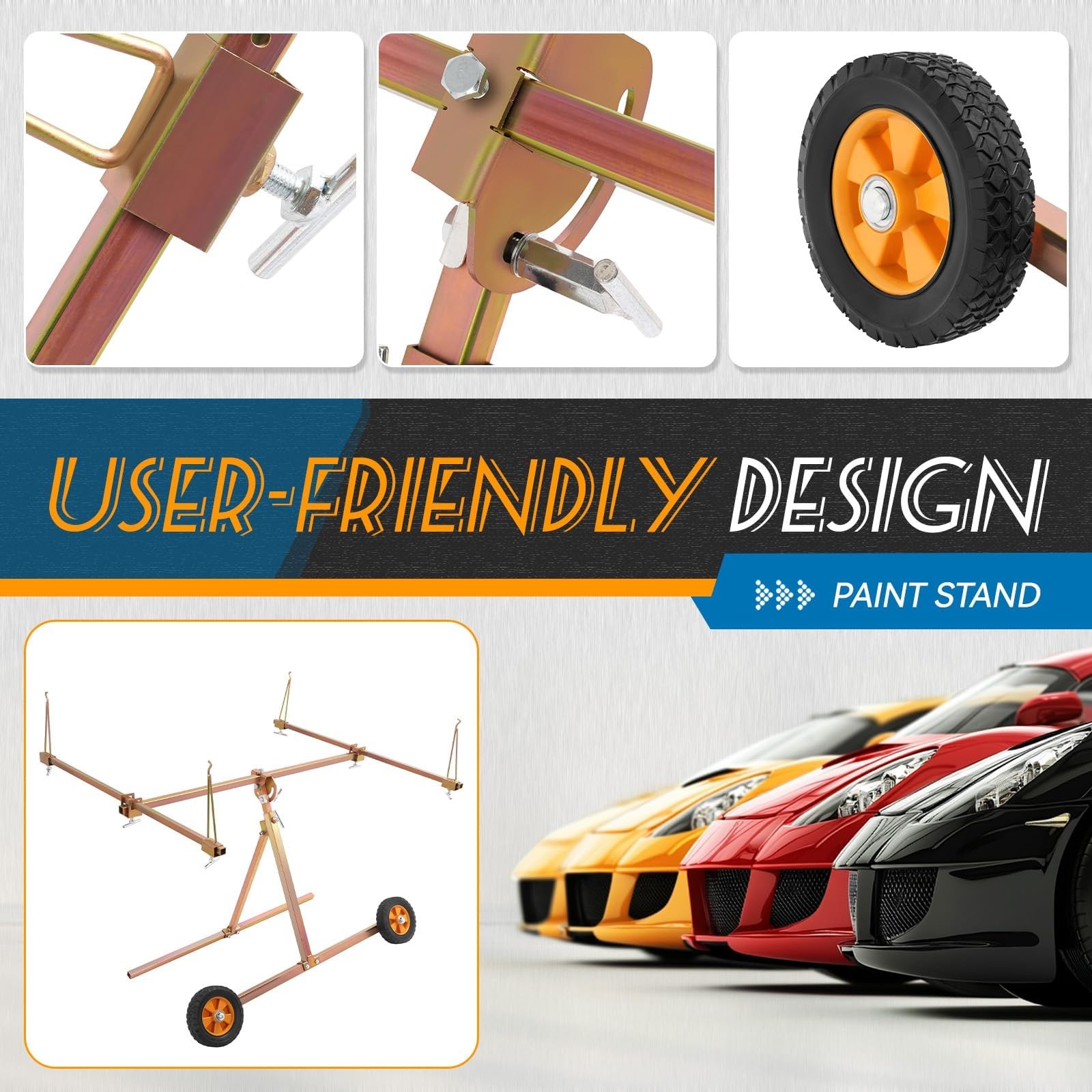 Universal Panel Paint Stand Rotating Panel Repair Stand Folding Design for Hoods