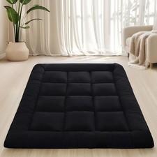 Japanese Floor Mattress Foldable  Portable Roll Up Futon Mattress 3" Black T...