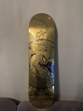 Huf x Marvel Gold Foil Spider-Man Skateboard 1 Out Of 150 RARE! READY TO SHIP