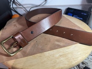 Carhartt Belt Size 32 Leather Brown Top Grain English Bridle Nice