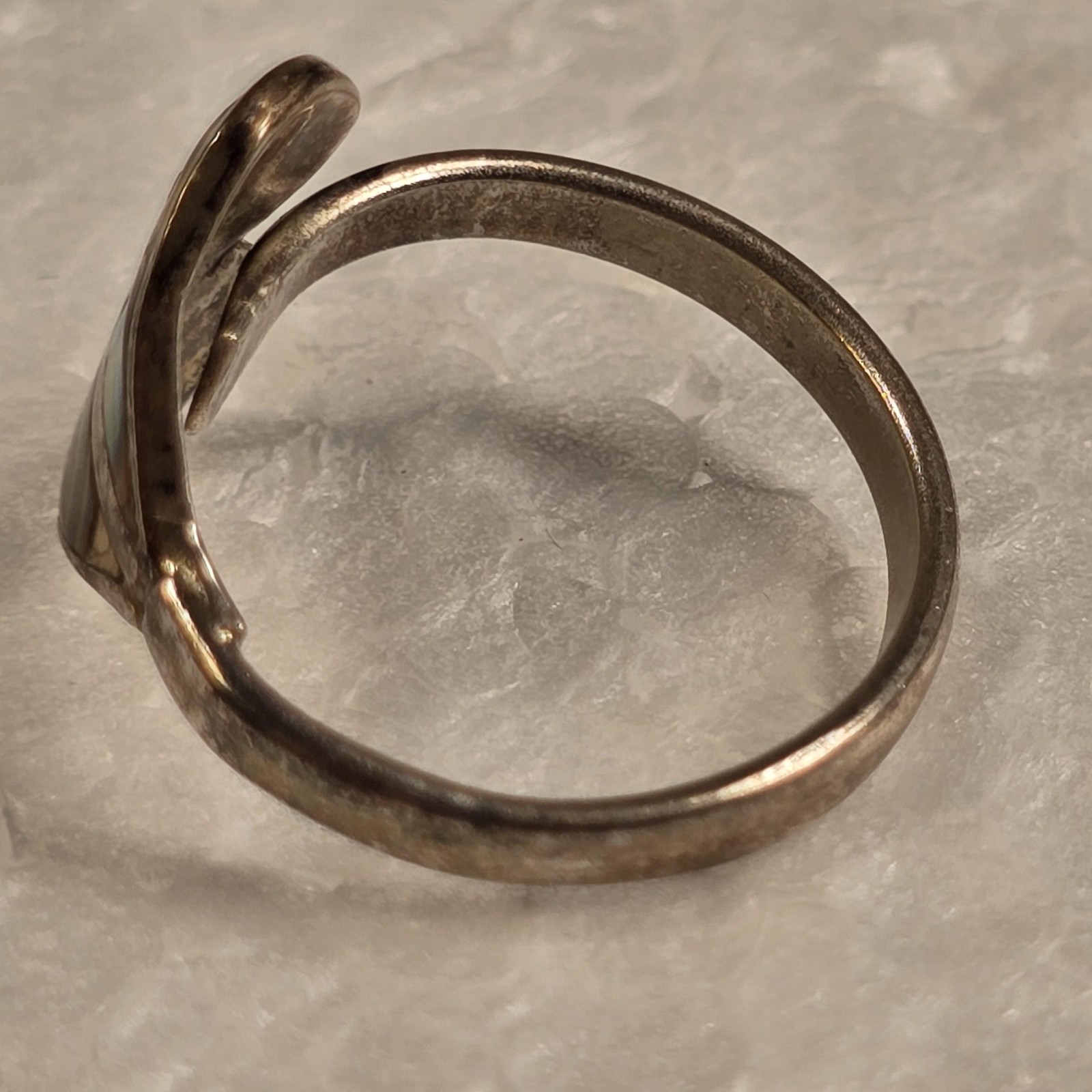 Abalone Shell Inlay Double Teardrop Ring Silver T… - image 5