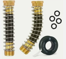 Morvat Brass Coiled Garden Hose Kink Protector, 2-Pack