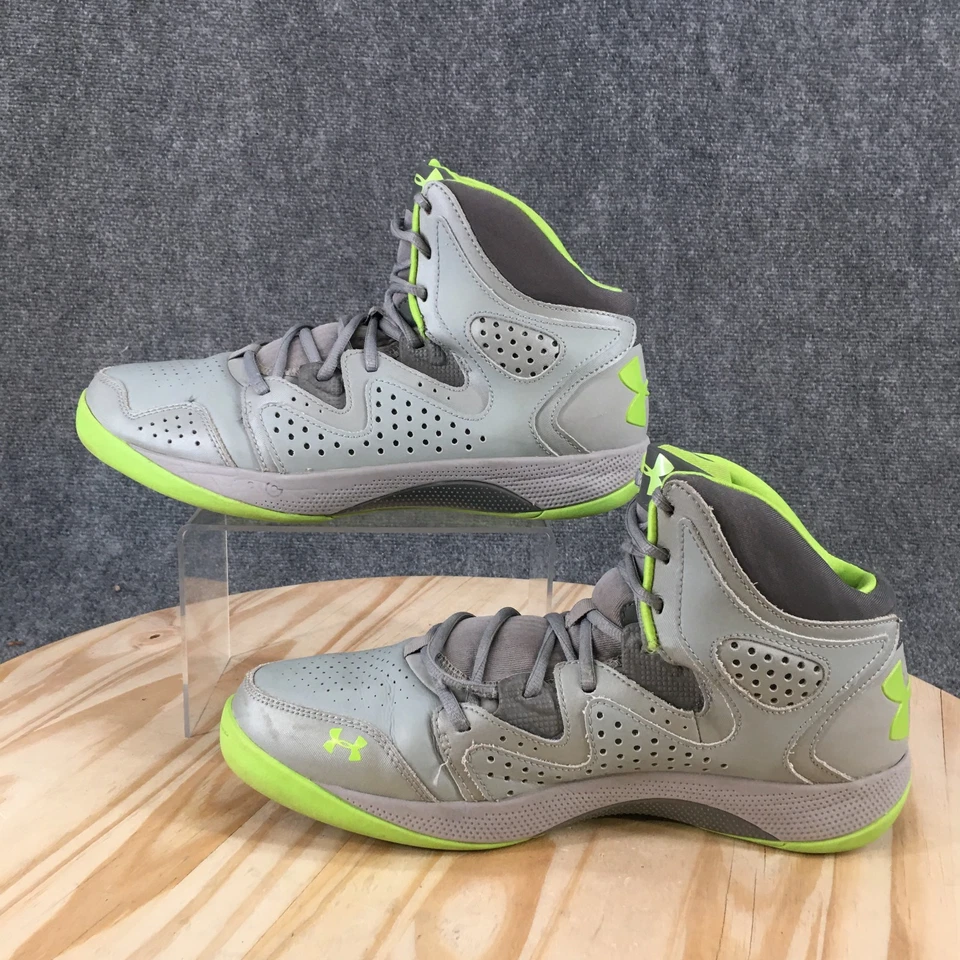 Under Armour Shoes Mens 11 Micro G Torch 2 Basketball High Sneakers Gray Green - Image 2 of 4