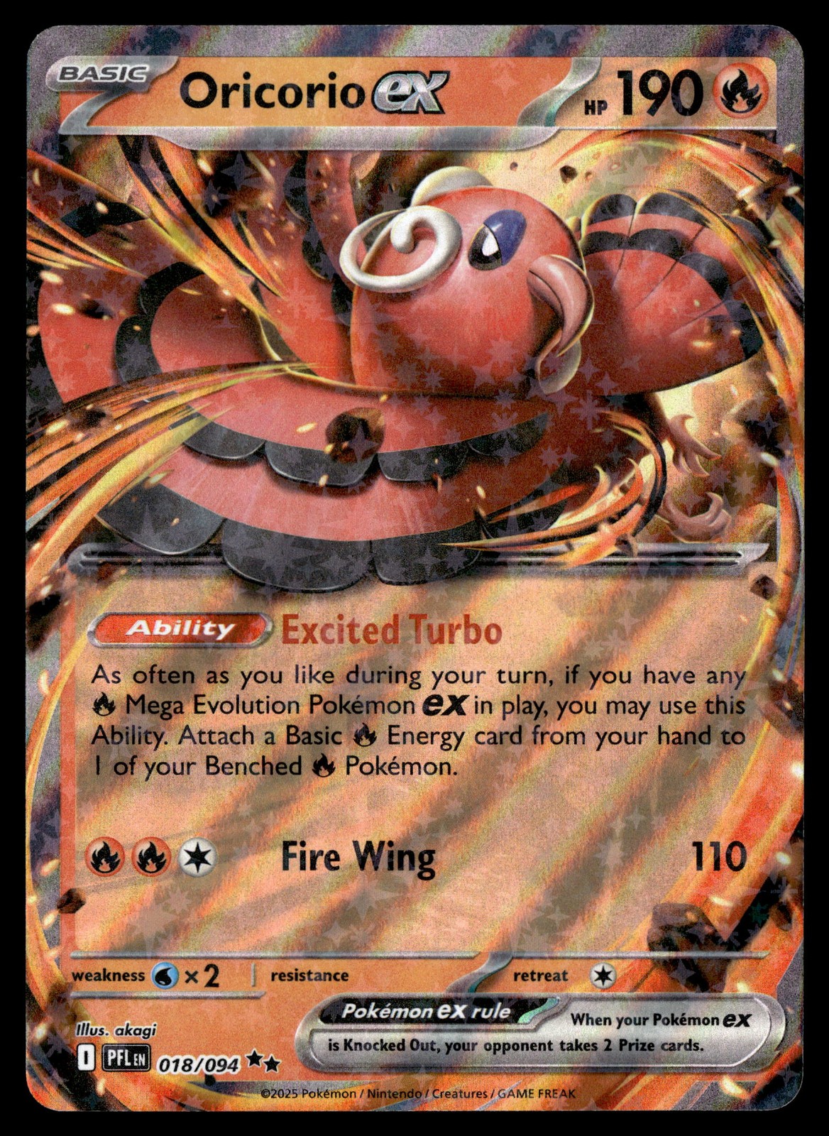 Oricorio ex - Double Rare ME02: Phantasmal Flames 018/094 LP