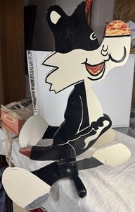 Homemade Whirligig Sylvester The Cat Looney Tunes Wood Folk Art Garden Spin Work