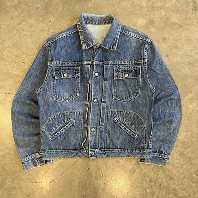 Vintage Penneys Foremost Selvedge Denim Snap Trucker Jacket Mens L/XL USA
