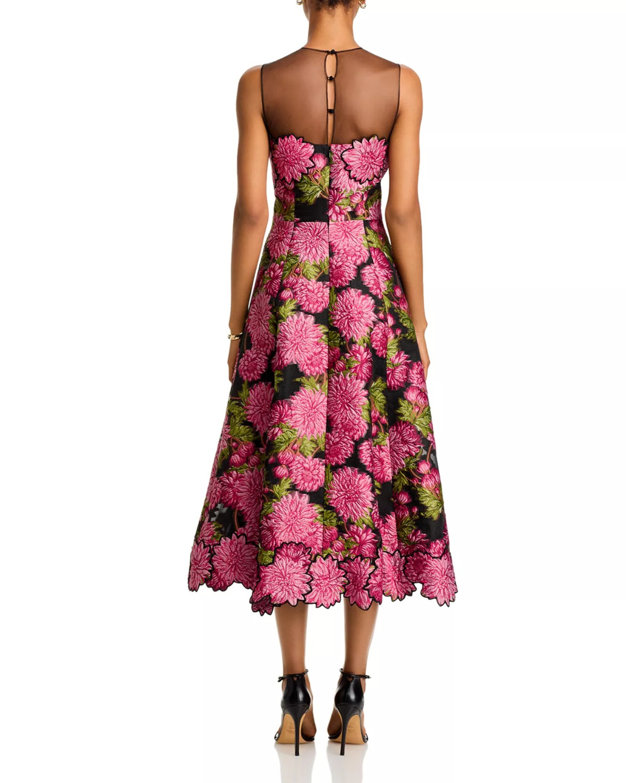Teri Jon by Rickie Freeman Floral Jacquard Fit & Flare Dress MSRP $810