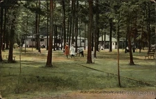 Wrentham,MA Picnic Grove Rotograph Norfolk County Antique Vintage Postcard PC