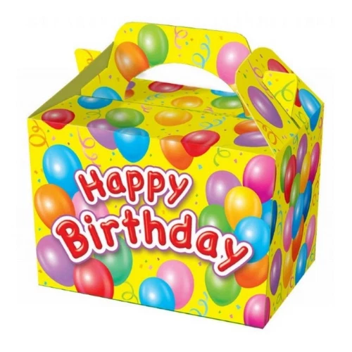Happy Birthday Party Food Boxes – Colourful Lunch/Favour Boxes for Kids' Party