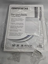 500 Blank Check Stock Paper 8.5in x 11in - Check on Top - Green Marble