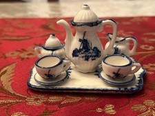 Elesva handpanted Holland Delft Blue Tea for Two miniature tea set- R83- 1983-in