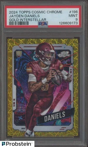 2024 Topps Cosmic Chrome Gold Interstellar Jayden Daniels RC Rookie /50 PSA 9