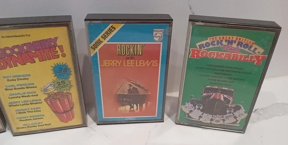 ROCKABILLY ROCK N ROLL X 7 VINTAGE CASSETTES HANK C BURNETTE CRAZY CAVAN JOB LOT - Image 2 of 4