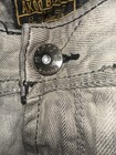 AKOO Men’s Gray/Black Acid Wash Denim Jeans Slim Straight 5-Pocket Button — photo 3