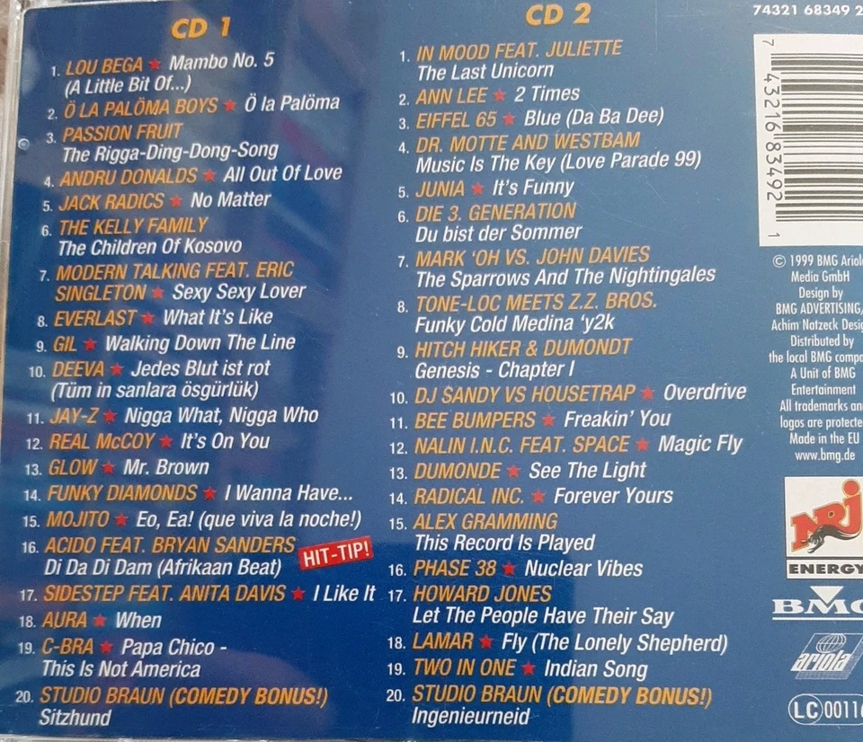 Various - Booom '99 - The Third 2-CD, 1999 Chart Hits 2 CDs 40 explosive Hits - Bild 2 von 2