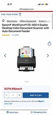 Epson Workforce B11B261201 ES-400 II Duplex Desktop Document Scanner