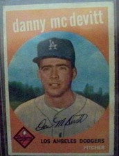 1959 Topps Baseball Card Of  Danny McDevitt #364