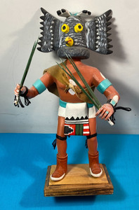 Kachina Doll Owl Kachina 10.5" tall Carved Wood Vintage Signed