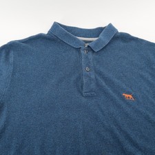 Rodd  Gunn Polo Mens XL Blue Solid Short Sleeve Embroidered Logo Cotton