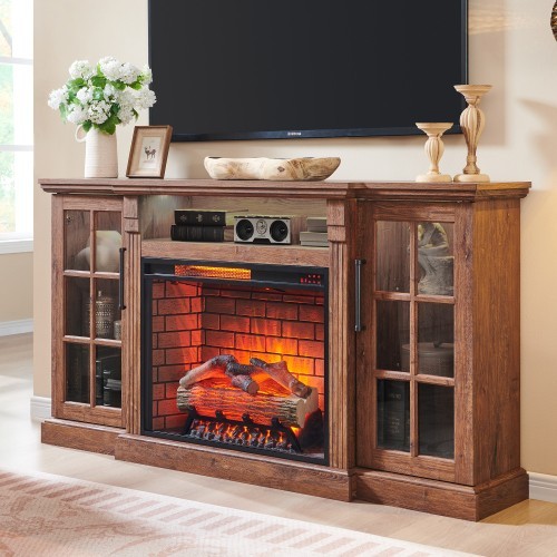 Electric Fireplace Entertainment Center W/ Remote Control