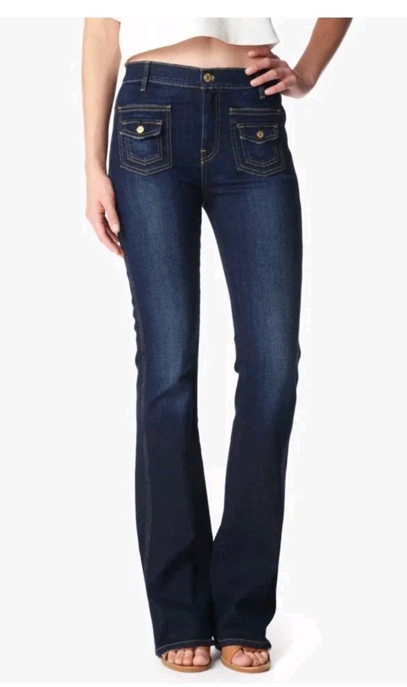 7 For All Mankind Denim Blue Jeans Bootcut High-waisted Front Pockets Size 32