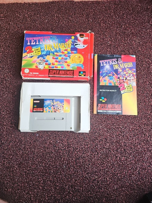 Super Nintendo SNES Tetris & Dr Mario mit Anleitung 