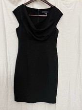 NWOT Ellen Tracy Black Cowl Neck Sheath Dress Little Black Dress Size 8