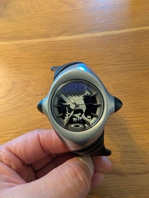 OAKLEY Crash Skull Design Watch Black Dial Silicone Band Men's Accessories Auth