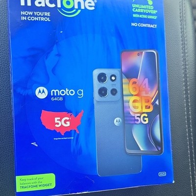 Motorola Moto G TracFone 5G Smartphone 64GB Blue 50MP Camera Wi-Fi Touchscreen