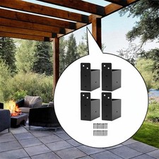 4 Pieces Pergola Brackets Metal Accessories for 2x4 Posts Carport Log Cabins