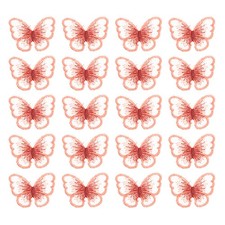 Butterfly Lace Applique, 30pcs Butterfly Patches Lace Fabric, S, Red