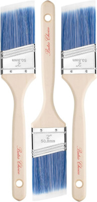 Bates- Paint Brushes, 2-Inch, 3 Pack, Angle Brushes, Treated Wood Handle, Paint