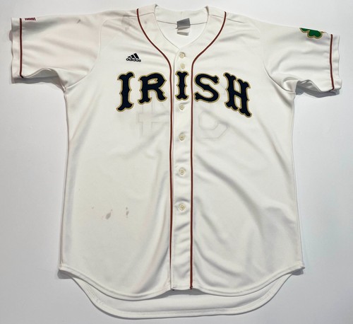 Rawlings Notre Dame Fighting Irish #34 NCAA Baseball Jersey Sz 46 White USA Sewn