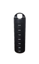 Black Plastic Weekly Pill Organizer 7-Day Medicine Box Travel Storage Case