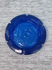 Vintage MCM Blenko Glass 676 Ashtray 9.75” In Caribbean Blue - 70's