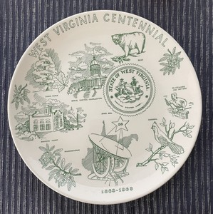 1863-1963 West Virginia Centennial 10" Collector Plate by Homer Laughlin EUC