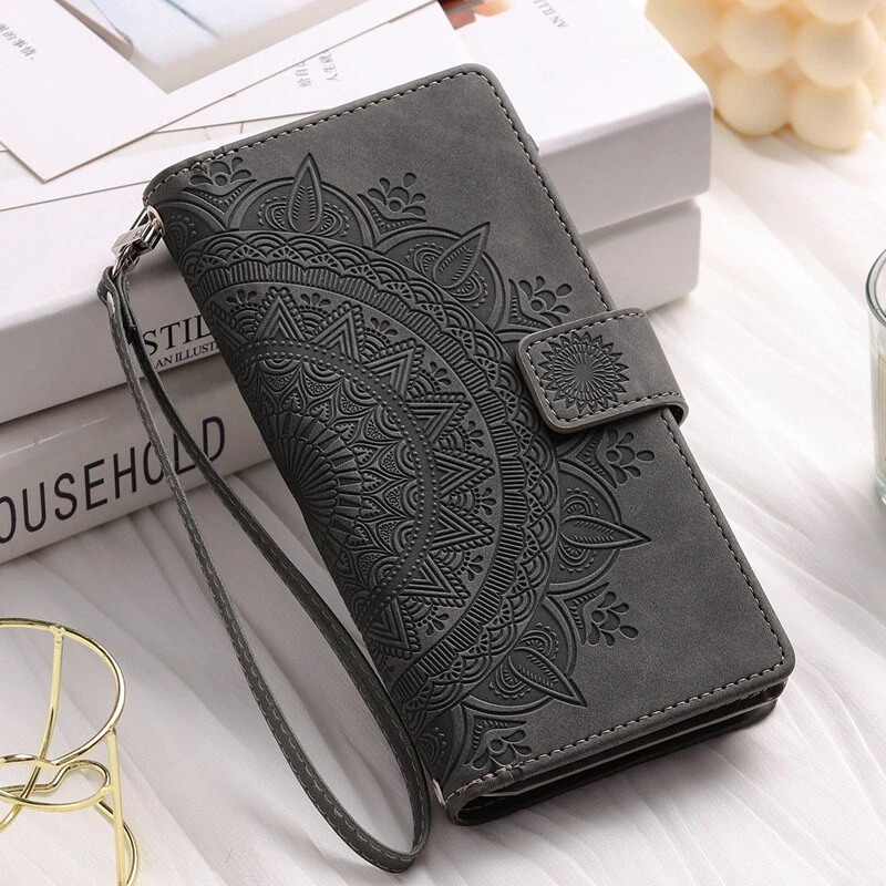 Phone Case For Google Pixel 9 8 7 Pro 6A PU Leather Wallet Flip Cover With Strap