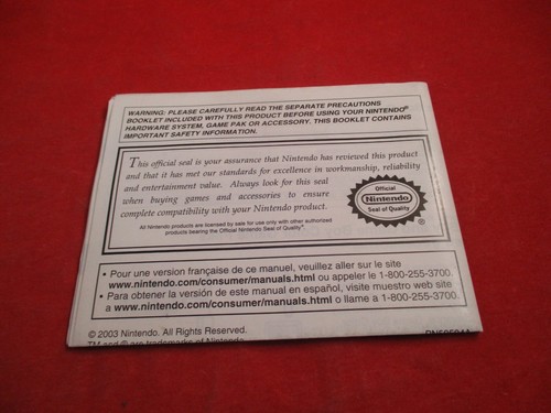 Nintendo Game Boy Advance SP System Console Instruction Manual Booklet ONLY - Picture 2 of 2
