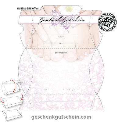 100 Gutscheine + Kuverts Blanko Für Fußpflege Salon - Selbst Gestalten & Verschenken