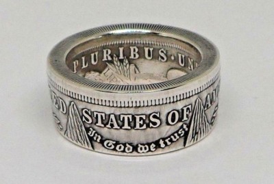 Coin Ring hand made from Morgan Silver Dollar in sizes 15