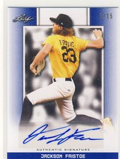 JACKSON FRISTOE 2019 Leaf Perfect Game National Showcase Blue AUTO /15 YANKEES