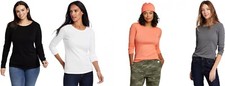 Eddie Bauer Womens Favorite Long-Sleeve Crewneck T-Shirt Size L, PICK YOUR COLOR