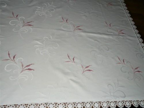 Super centrotavola damascato 106 cm / 106 cm fatto a mano ottimo shabby chic - Foto 5 di 12