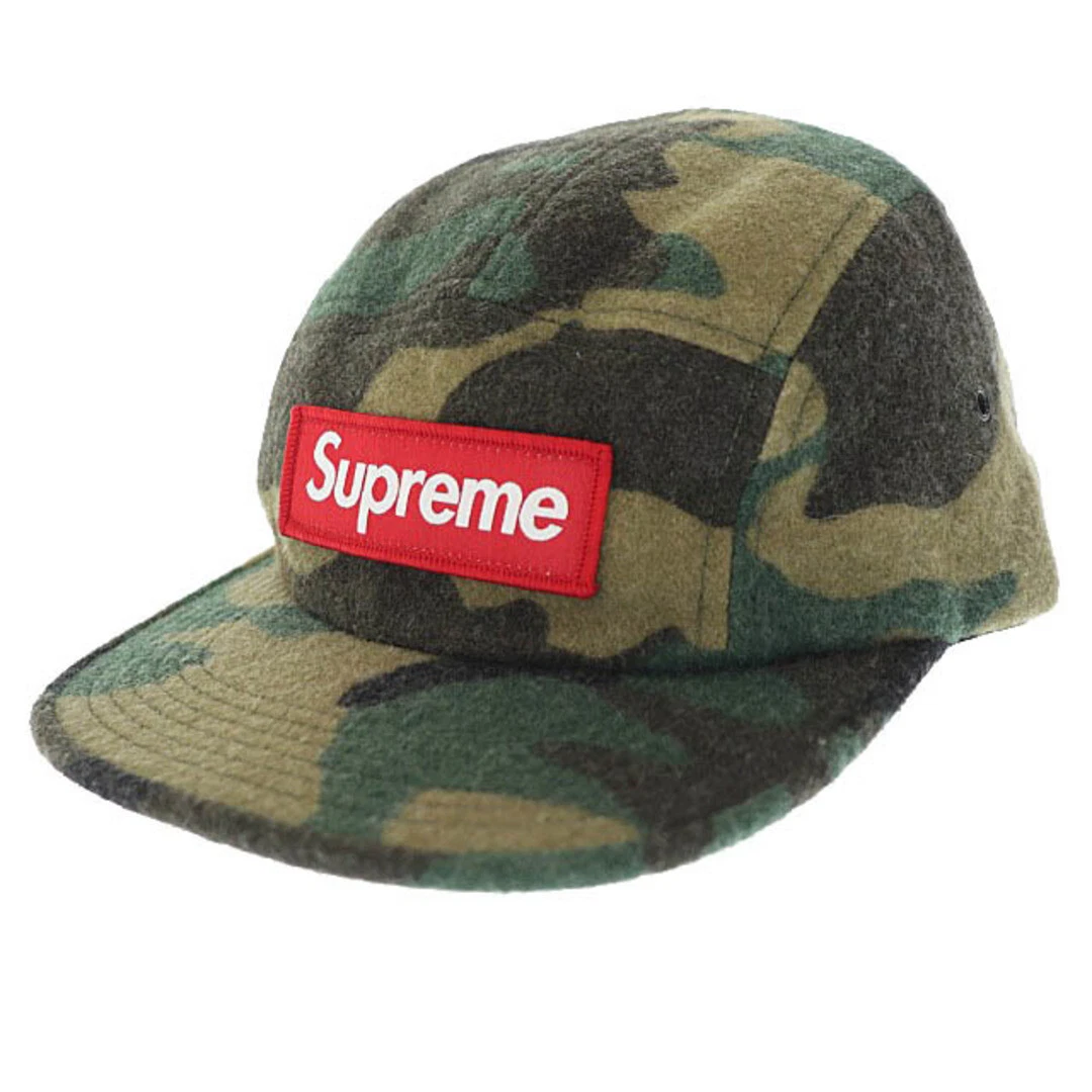 Supreme 17AW Camouflage Laine Camp Cap Box Logo Kaki Vintage Vêtements Vecteur AA Occasion 3e