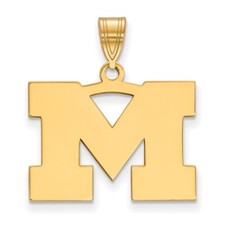 10K Yellow Gold Michigan (University Of) Medium Pendant by LogoArt (1Y003UM)