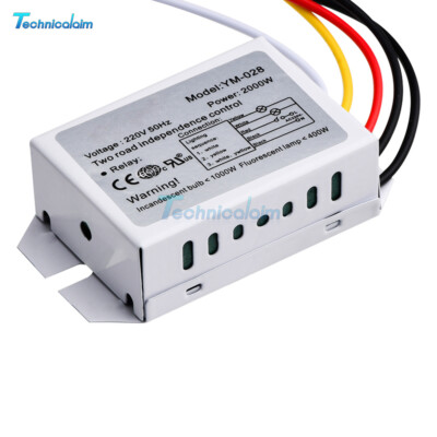 220V 2Way 3-Section 1000W Section Switch for Ceiling Light Independence Control