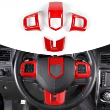 4x Center Consol Steering Wheel Trim for Dodge Challenger/Charger/Dart 09-14 Red