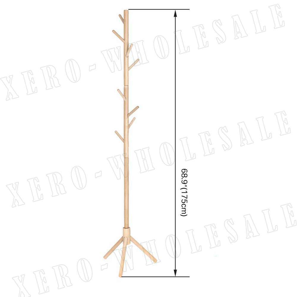 Clothes Coat Hat Rack Tree Stand Shelf Wooden Hanger Organizer 3 Layer